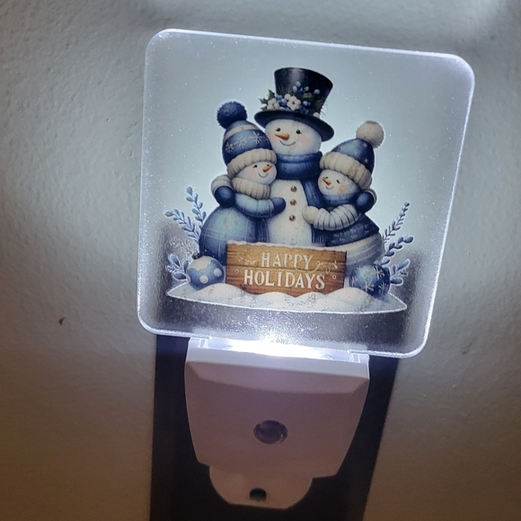 Hand Crafted Other - Hand Crafted Blue and White Snowman Night Light